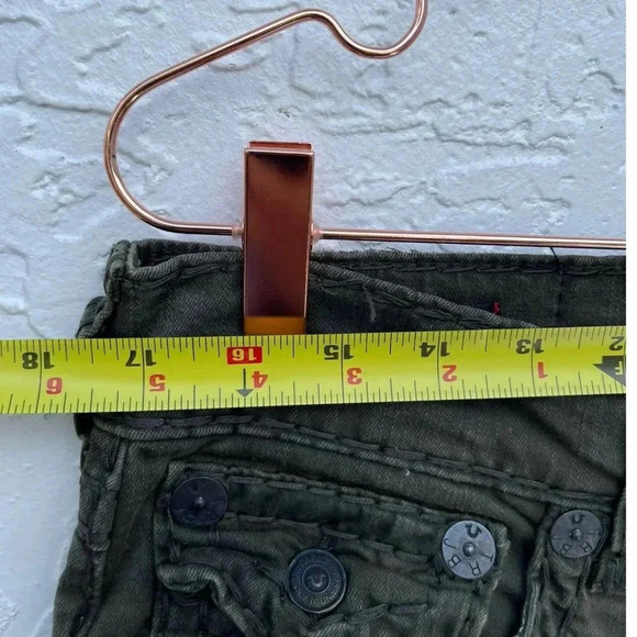 True Religion Mens Style Geno Statement Trouser Pants Army Green Sz 33 - Picture 2 of 16